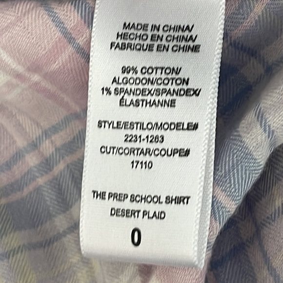 Pastel plaid NWT Current Elliott Boyfriend Shirt NWT - Picture 9 of 10
